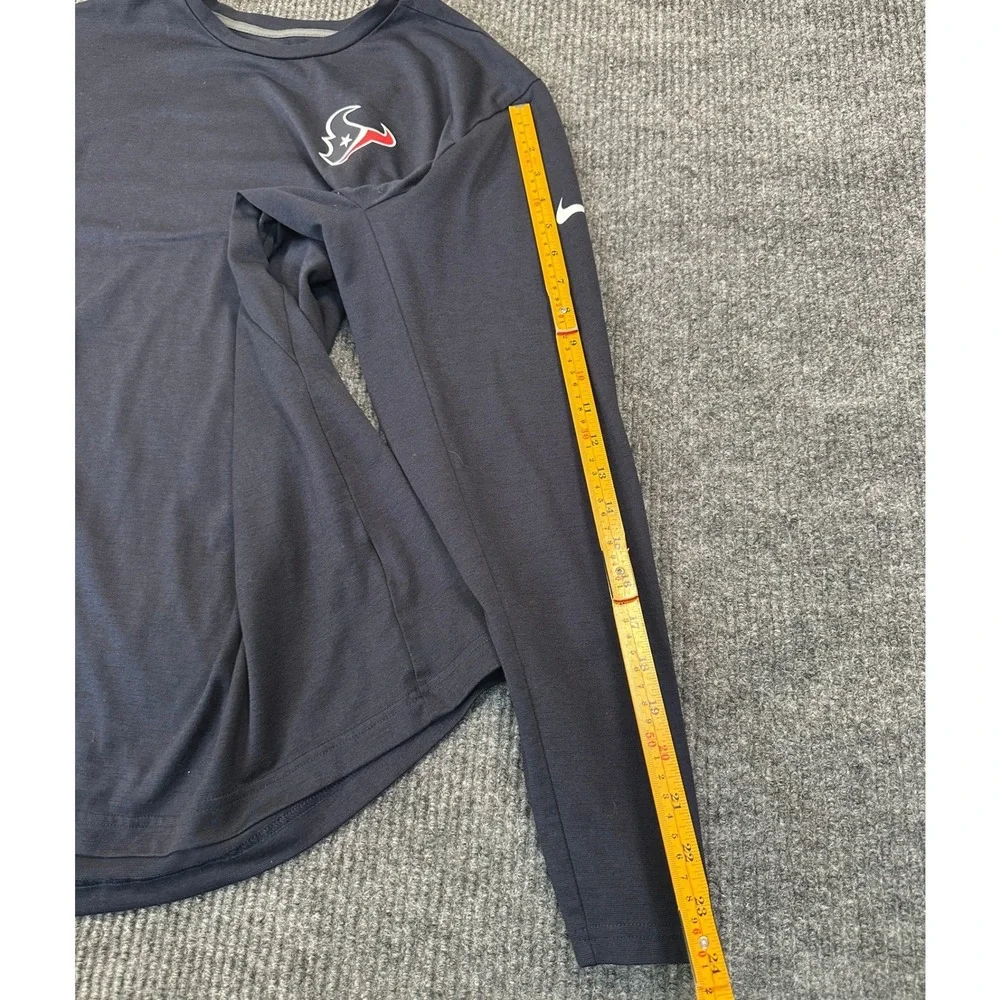 Nike NFL Onfield Apparel Houston Texans Shirt XL Navy Blue Dri-Fit Long Sleeve